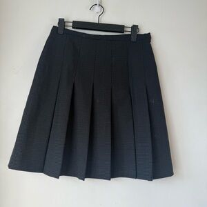 Vintage 90s Amanda Smith Petites Black Wool Blend Pleated Mini Skirt 8p
